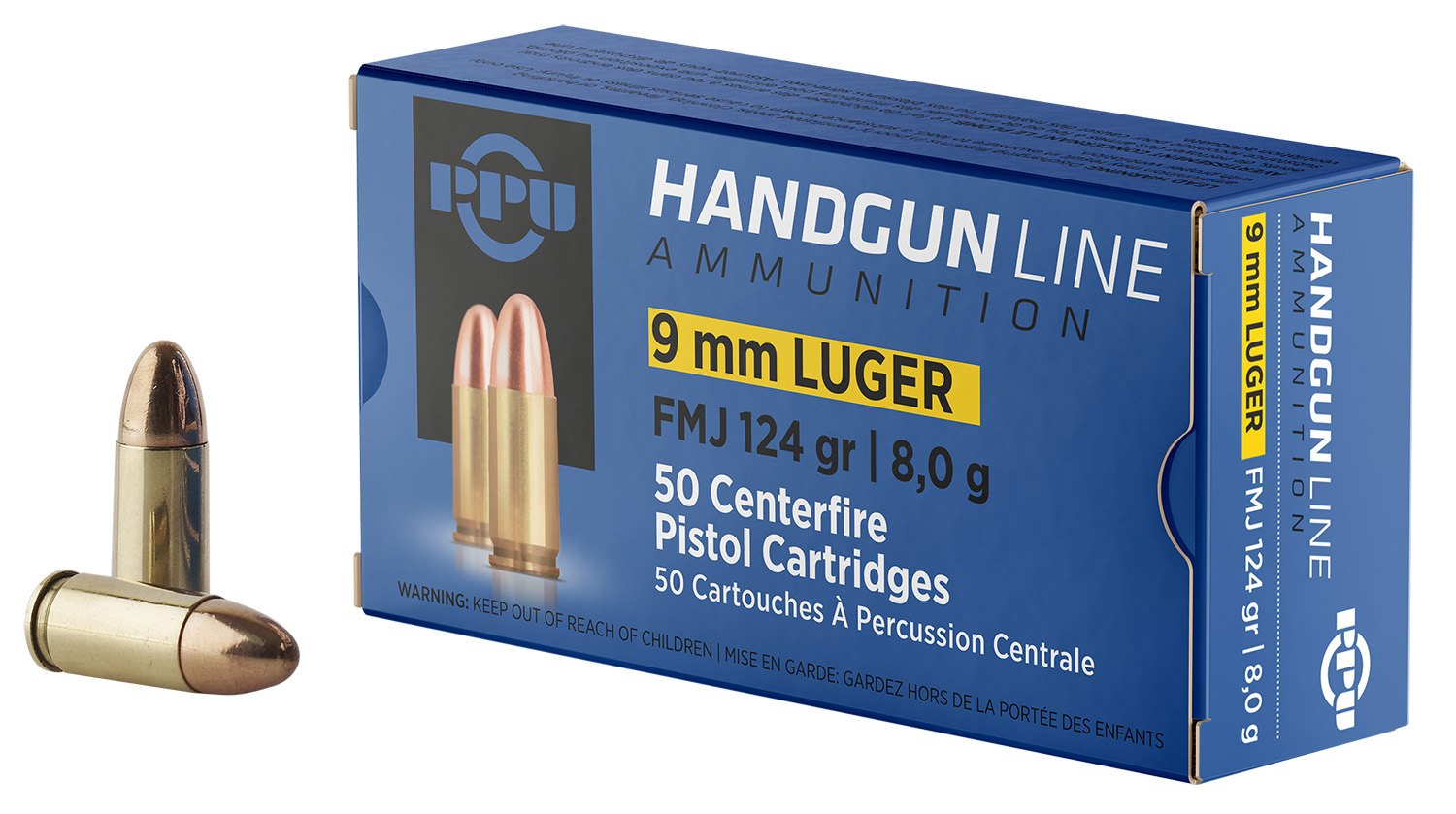 PPU PPH9F2 Handgun 9mmLuger 124gr Full Metal Jacket 50 Per Box/20 Case 3 PPU PPH9F2 Handgun 9mmLuger 124gr Full Metal Jacket 50 Per Box/20 Case