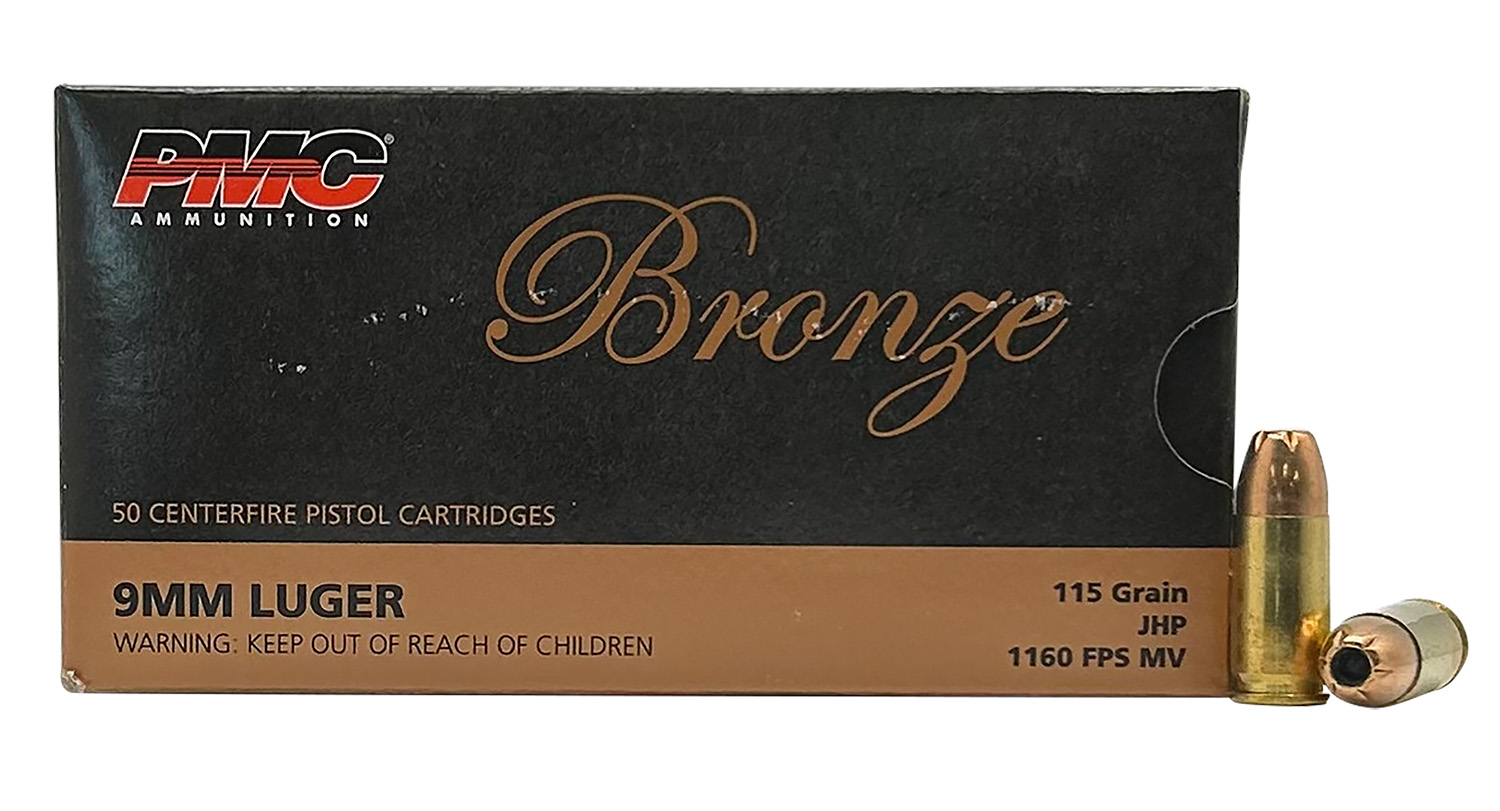 PMC 9B Bronze 9mmLuger 115gr Jacketed Hollow Point 50 Per Box/20 Case 3 PMC 9B Bronze 9mmLuger 115gr Jacketed Hollow Point 50 Per Box/20 Case