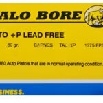 Buffalo Bore Ammunition 27H20 Buffalo-Barnes Strictly Business 380ACP +P 80gr Barnes TAC-XP Lead Free 20 Per Box/12 Case 2 80780