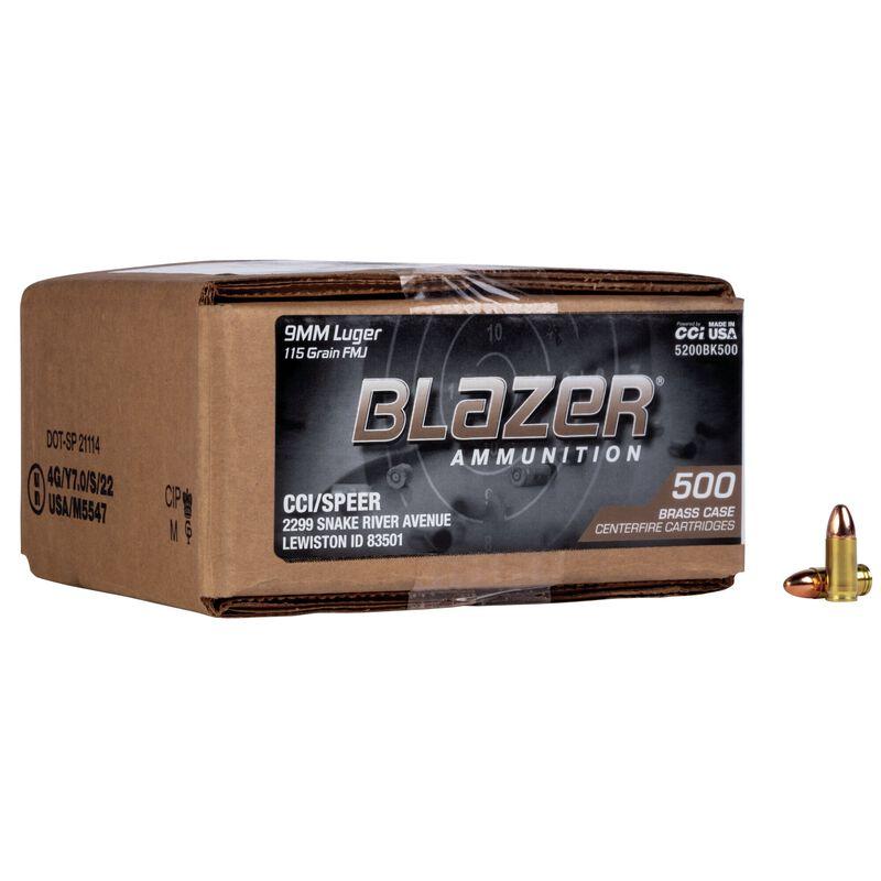 CCI Blazer Brass Handgun Ammunition 9mm Luger 115 gr FMJ 1145 fps 500/ct (Loose Pack) 3 CCI Blazer Brass Handgun Ammunition 9mm Luger 115 gr FMJ 1145 fps 500/ct (Loose Pack)