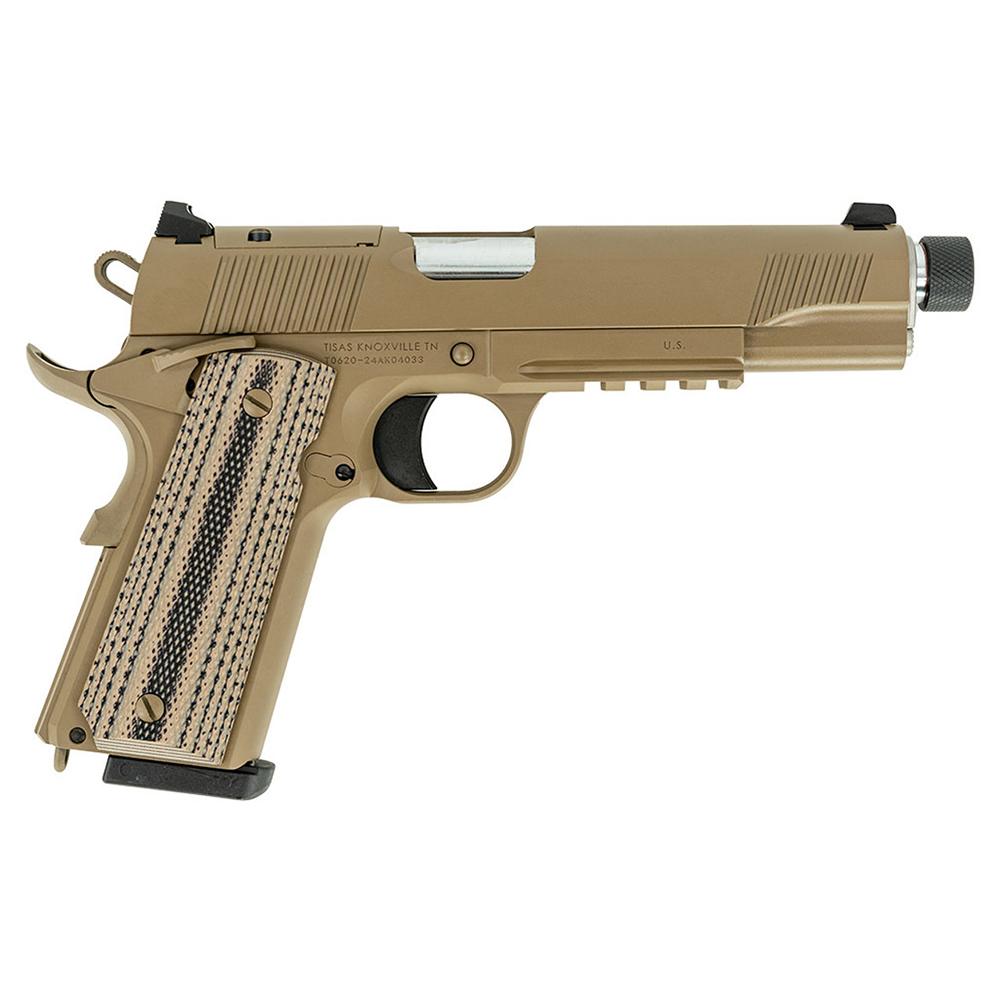 Tisas 1911 B45RGD TH Raider Handgun .45 ACP 8rd Magazines(2) 5.5" Threaded Barrel FDE Cerakote 3 Tisas 1911 B45RGD TH Raider Handgun .45 ACP 8rd Magazines(2) 5.5" Threaded Barrel FDE Cerakote