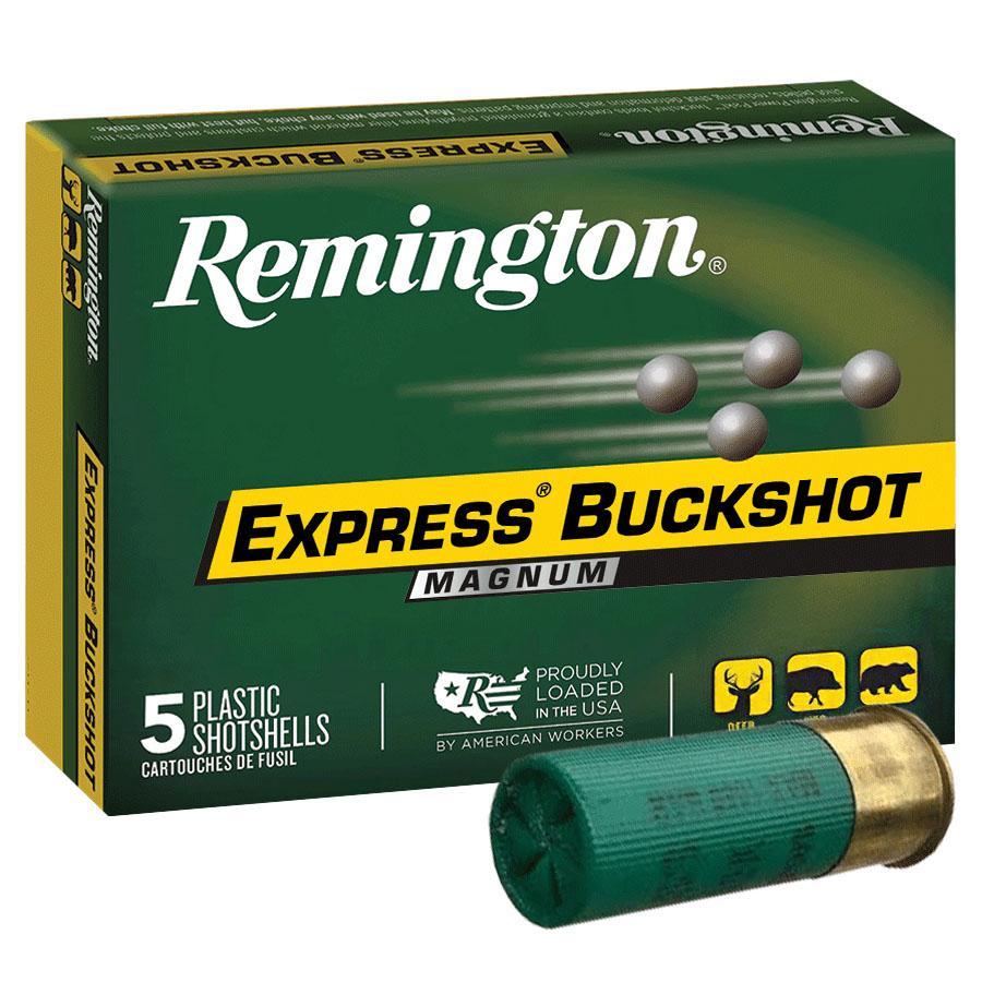 Remington Express Magnum Buckshot Shotshells 12 ga 3-1/2" 18 plts #00 1125 fps 5/ct 3 Remington Express Magnum Buckshot Shotshells 12 ga 3-1/2" 18 plts #00 1125 fps 5/ct