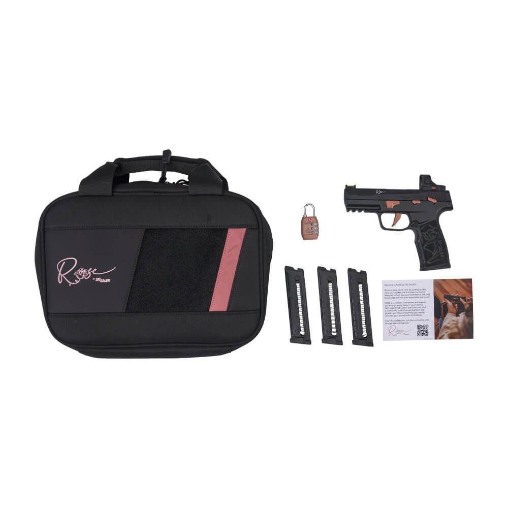Sig Sauer P322 Rose Romeo RS Handgun .22 LR 10rd Magazines (3) 4" Barrel Black with Rose Savior Gun Bag 3 Sig Sauer P322 Rose Romeo RS Handgun .22 LR 10rd Magazines (3) 4" Barrel Black with Rose Savior Gun Bag