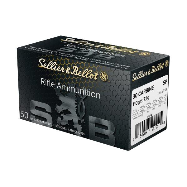 Sellier & Bellot Rifle Ammunition .30 Carbine 110 gr FMJ 1990 fps - 50/box 3 Sellier & Bellot Rifle Ammunition .30 Carbine 110 gr FMJ 1990 fps - 50/box