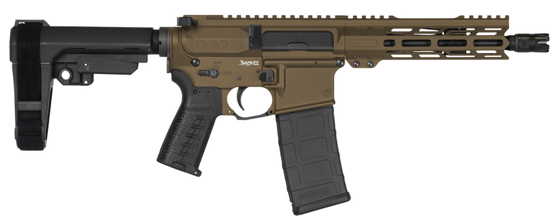 CMMG PISTOL, BANSHEE, MK4, 300BLK, 8", MID BRNZ W/ADJ RIP BRACE 3 CMMG PISTOL, BANSHEE, MK4, 300BLK, 8", MID BRNZ W/ADJ RIP BRACE