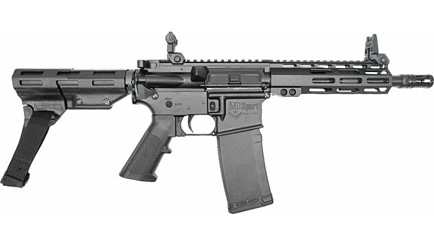 Cart 2 ATI MILSPORT 300BLK PISTOL 8.5" BARREL, 7" MLOK, FLIP UP SIGHTS, BRACE, 1-30RD