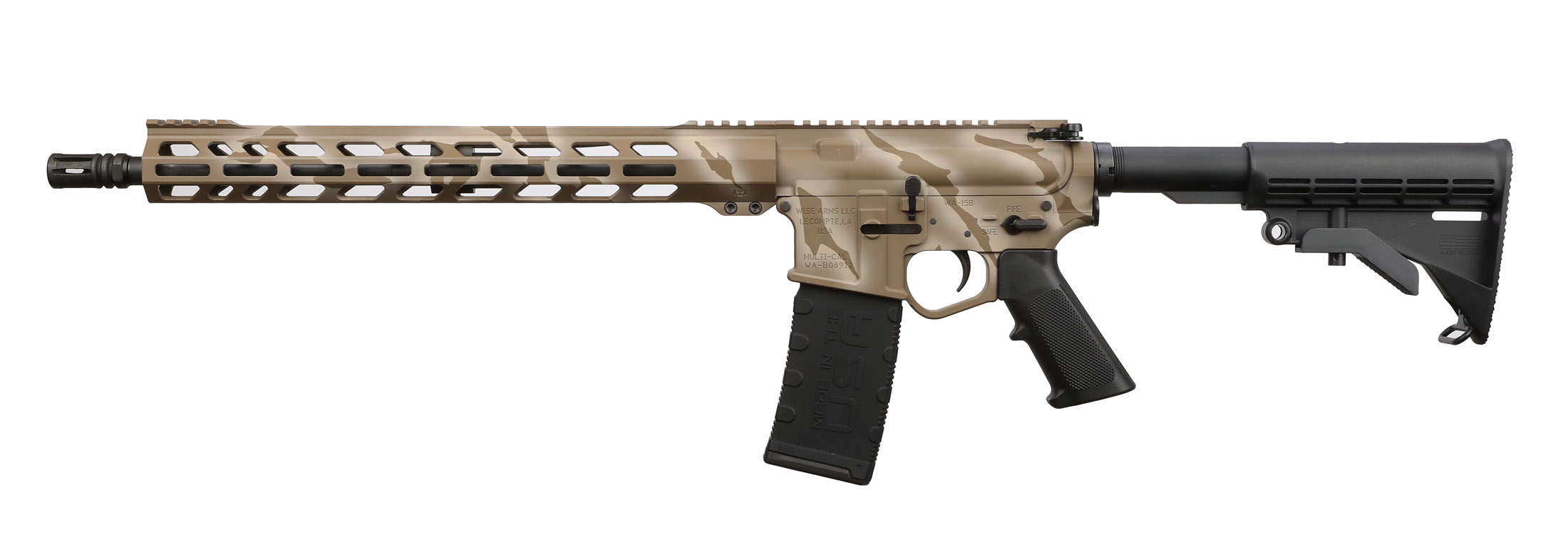 WISE ARMS WA-15B 5.56MM FDE TIGER 16" 3 WISE ARMS WA-15B 5.56MM FDE TIGER 16"