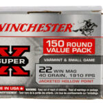 Winchester Ammo X22MH150 Super X Value Pack 22WMR 40gr Jacketed Hollow Point 150 Per Box/10 Case 1 105896