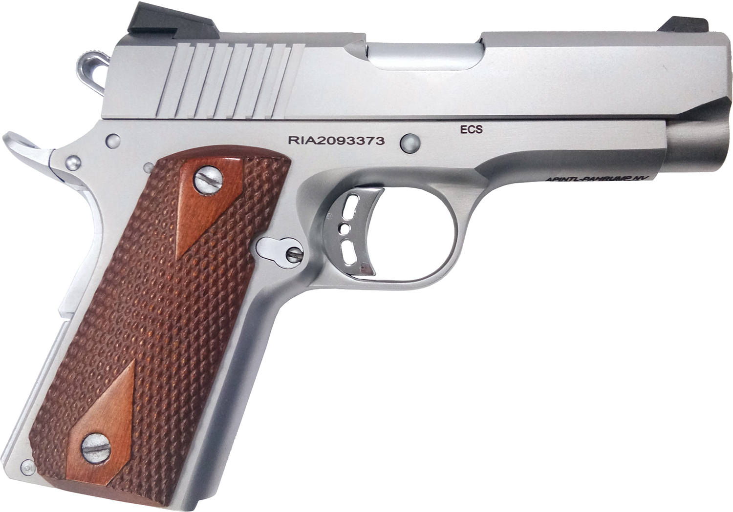 Rock Island 51868 Rock Standard CS *CA Compliant 45 ACP 3.63" 7+1 Matte Stainless Steel Frame & Slide Double Diamond Checkered Wood Grip 3 Rock Island 51868 Rock Standard CS *CA Compliant 45 ACP 3.63" 7+1 Matte Stainless Steel Frame & Slide Double Diamond Checkered Wood Grip
