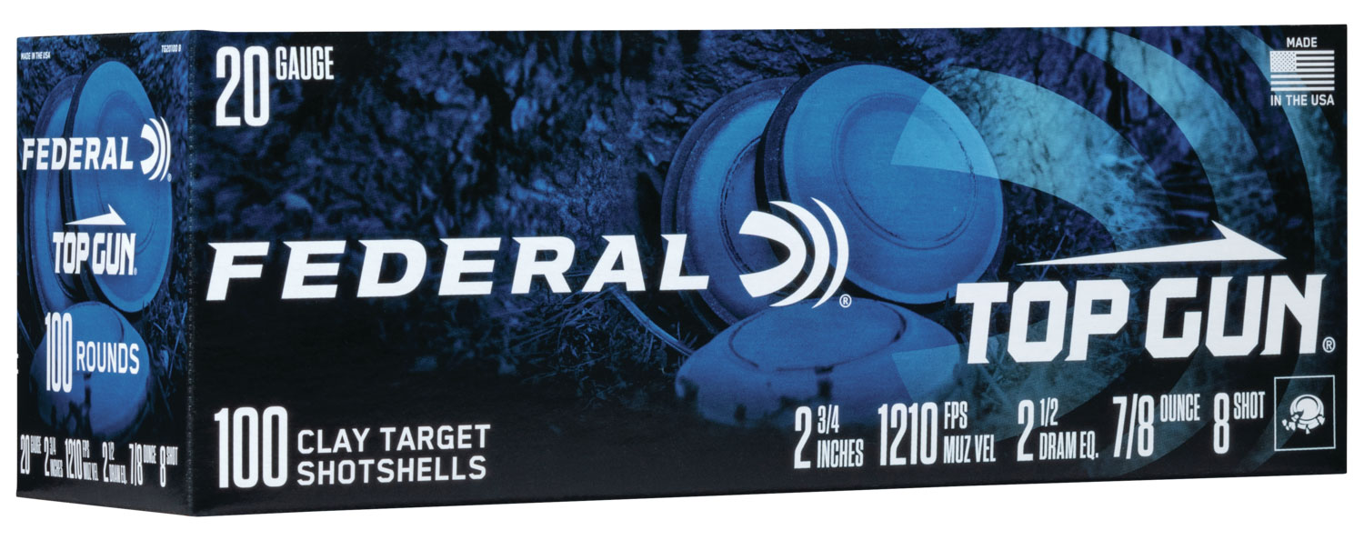 Federal TG201008 Top Gun 20Gauge 2.75" 7/8oz 8Shot 100 Per Box/2 Case 3 Federal TG201008 Top Gun 20Gauge 2.75" 7/8oz 8Shot 100 Per Box/2 Case