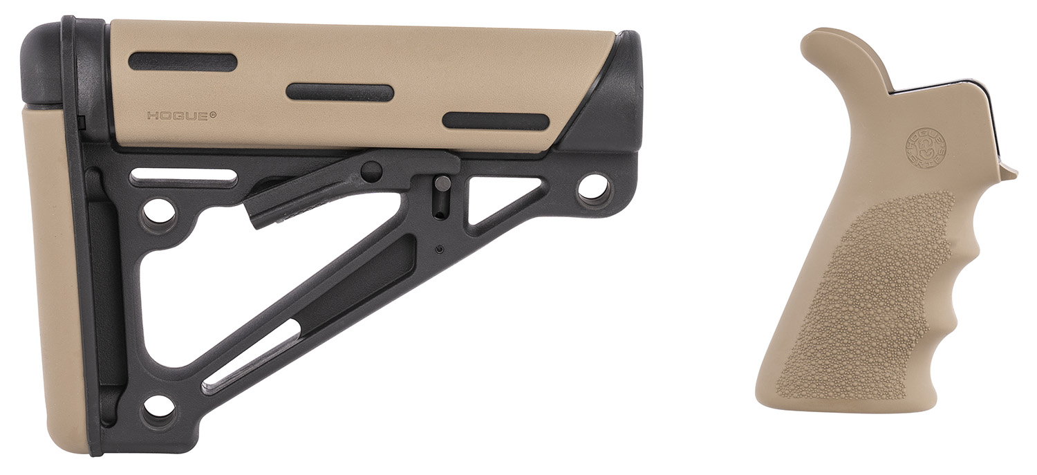 Hogue 15355 OverMolded Collapsible Buttstock Black Synthetic Flat Dark Earth OverMolded Rubber & Flat Dark Earth Rubber Finger Grooved Grip for AR-15, M16 with Commercial Tube (Tube Not Included) 3 Hogue 15355 OverMolded Collapsible Buttstock Black Synthetic Flat Dark Earth OverMolded Rubber & Flat Dark Earth Rubber Finger Grooved Grip for AR-15, M16 with Commercial Tube (Tube Not Included)