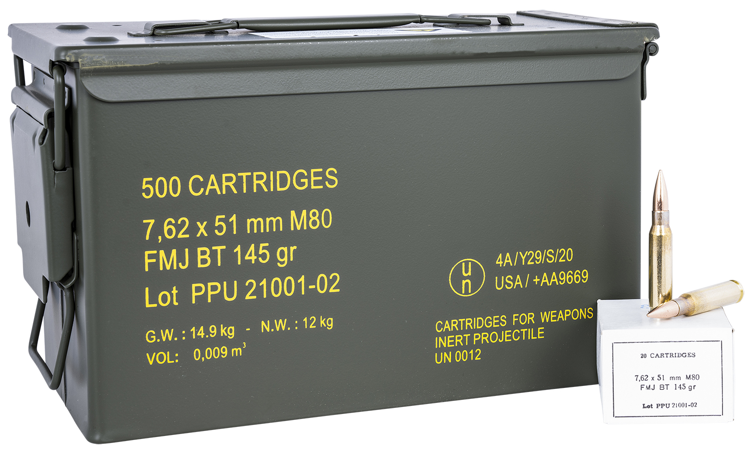 PPU PPRM762M Rangemaster 7.62x51mmNATO 145gr Full Metal Jacket Boat Tail/500rds *Sold by Case *Includes Metal Can 3 PPU PPRM762M Rangemaster 7.62x51mmNATO 145gr Full Metal Jacket Boat Tail/500rds *Sold by Case *Includes Metal Can
