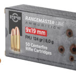 PPU PPRM9M Rangemaster 9mmLuger 124gr Full Metal Jacket 1000/Box 2 131014
