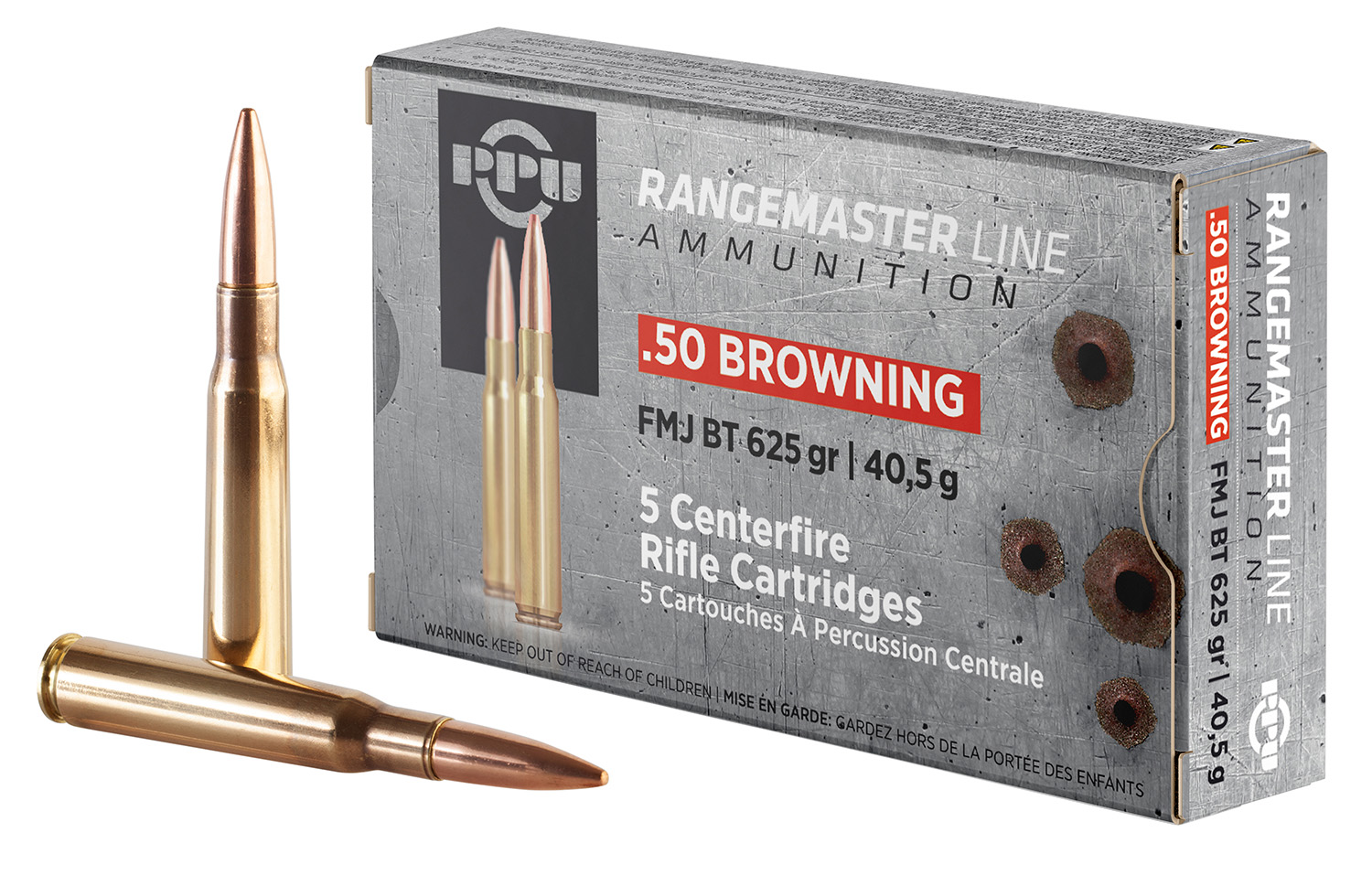 PPU PPRM50 Rangemaster 50BMG 625gr Full Metal Jacket 5 Per Box/20 Case 2 PPU PPRM50 Rangemaster 50BMG 625gr Full Metal Jacket 5 Per Box/20 Case