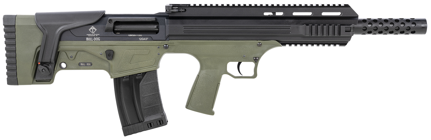 ATI ATIG12BDG Bulldog 12 Gauge Semi-Auto 3" 5+1 18.50" Black Steel Barrel, Black Aluminum Receiver, Picatinny Rail, Green Fixed Bullpup Stoc & Grip 3 ATI ATIG12BDG Bulldog 12 Gauge Semi-Auto 3" 5+1 18.50" Black Steel Barrel, Black Aluminum Receiver, Picatinny Rail, Green Fixed Bullpup Stoc & Grip