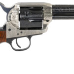 Taylors & Company 550924 1873 Cattleman 357 Mag Caliber with 4.75" Blued Floral Engraved Finish Barrel, 6rd Capacity Blued Finish Cylinder, Coin Photo Engraved Finish Steel Frame & Walnut Grip 2 134310