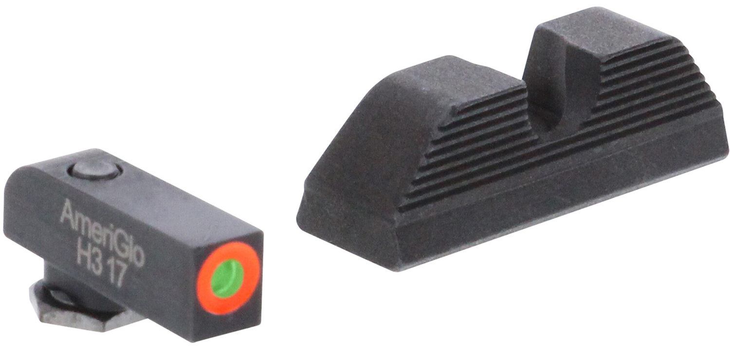 AmeriGlo GL5353 Protector Sight Set for Glock Green Tritium Orange Outline Front Sight-Black Serrated Rear Sight 3 AmeriGlo GL5353 Protector Sight Set for Glock Green Tritium Orange Outline Front Sight-Black Serrated Rear Sight