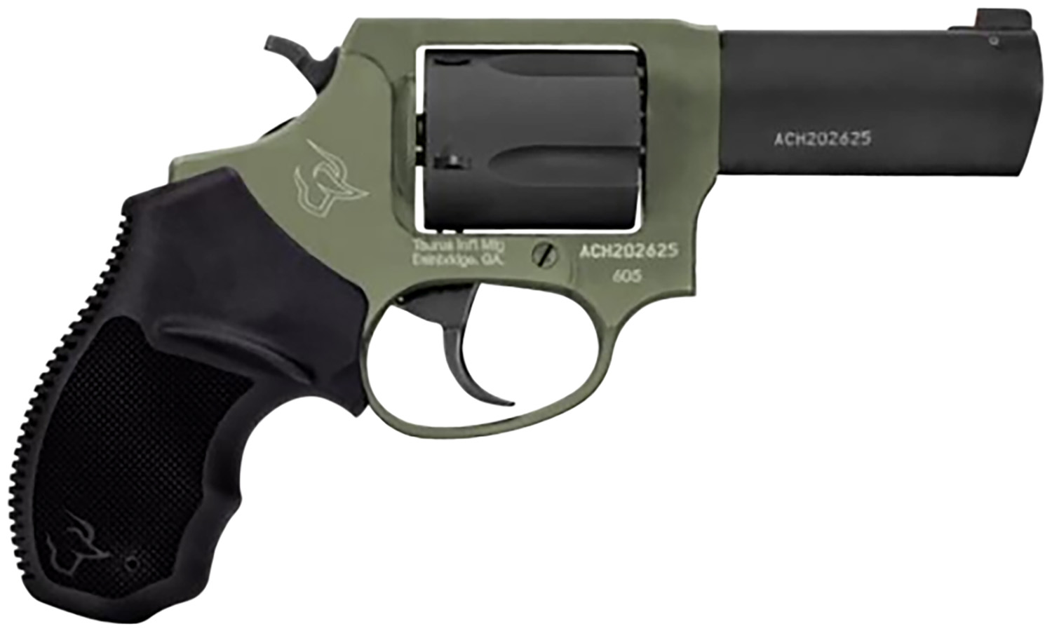 Taurus 260531F Defender 605 SA/DA 357 Mag/38 Special +P 5rd 3", Black Barrel/Cylinder, Sniper Green Frame, Black Hogue Rubber Grip, Fixed Front Sight 3 Taurus 260531F Defender 605 SA/DA 357 Mag/38 Special +P 5rd 3", Black Barrel/Cylinder, Sniper Green Frame, Black Hogue Rubber Grip, Fixed Front Sight