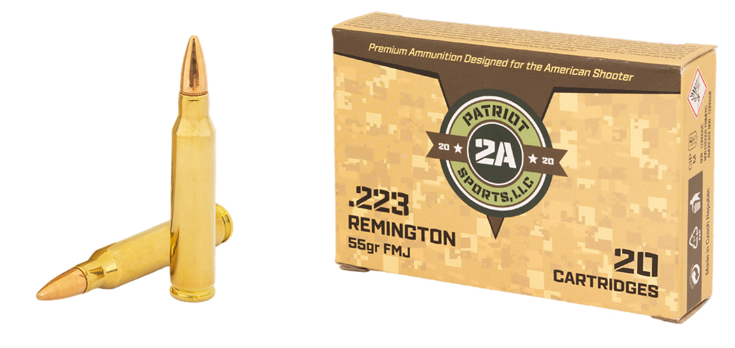 PATRIOT SPORTS LLC P223055F 223Rem 55gr Full Metal Jacket 20 Per Box/50 Case 3 PATRIOT SPORTS LLC P223055F 223Rem 55gr Full Metal Jacket 20 Per Box/50 Case
