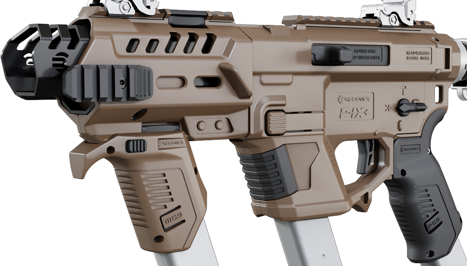 Recover Tactical PIXPMG02 P-IX+MG PG9 SR20 Metal Front Guard Tan 3 Recover Tactical PIXPMG02 P-IX+MG PG9 SR20 Metal Front Guard Tan