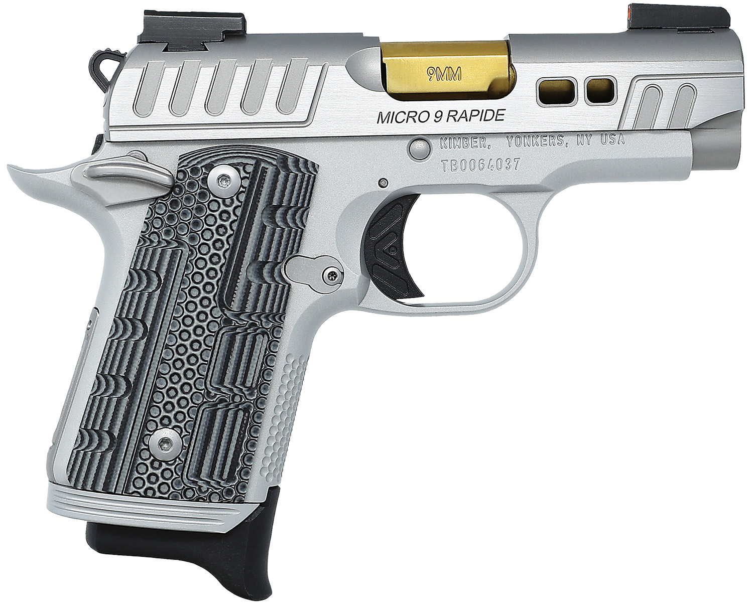 Kimber Mfg.,inc 3300230 Micro 9 Rapide Dawn 9mm 7+1 3.15" Brushed Stainless/Silver KimPro II Grey/Black G10 Grip 3 Kimber Mfg.,inc 3300230 Micro 9 Rapide Dawn 9mm 7+1 3.15" Brushed Stainless/Silver KimPro II Grey/Black G10 Grip