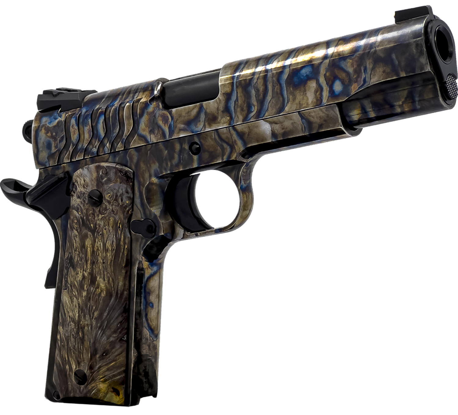 Dickinson LLC DCKSN45FS 1911 Premium Fireball 45 ACP 9+1 5" Black Steel Barrel, Fireball Serrated Aluminum Slide, Fireball Steel Frame, Wood Grip 3 Dickinson LLC DCKSN45FS 1911 Premium Fireball 45 ACP 9+1 5" Black Steel Barrel, Fireball Serrated Aluminum Slide, Fireball Steel Frame, Wood Grip