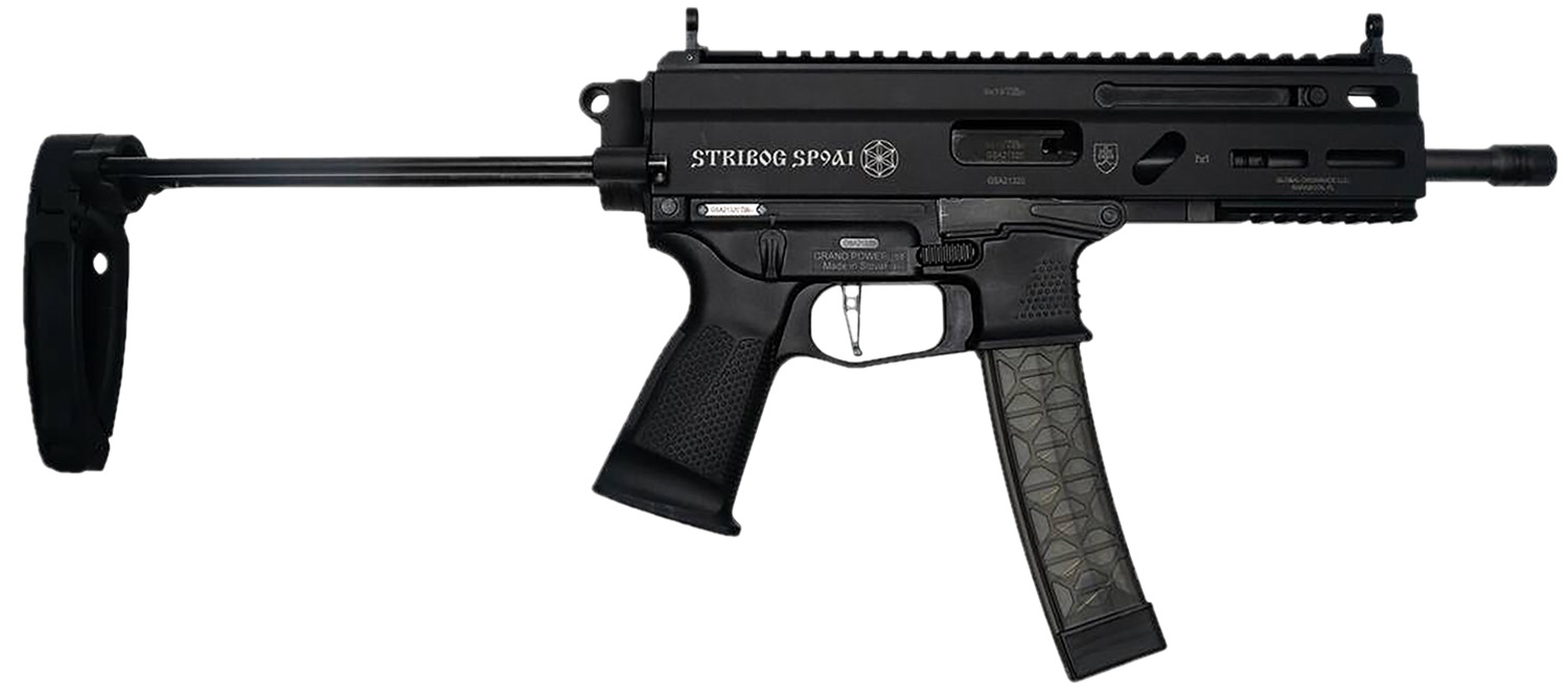 Grand Power 850003223131 SP9A1 Stribog 9mm Luger 30+1 8" Black Threaded Barrel, M-LOK Handguard, Black Aluminum Picatinny Rail Receiver, Black PDW Tailhook Brace, Black Polymer Grip, Thread Protector 3 Grand Power 850003223131 SP9A1 Stribog 9mm Luger 30+1 8" Black Threaded Barrel, M-LOK Handguard, Black Aluminum Picatinny Rail Receiver, Black PDW Tailhook Brace, Black Polymer Grip, Thread Protector