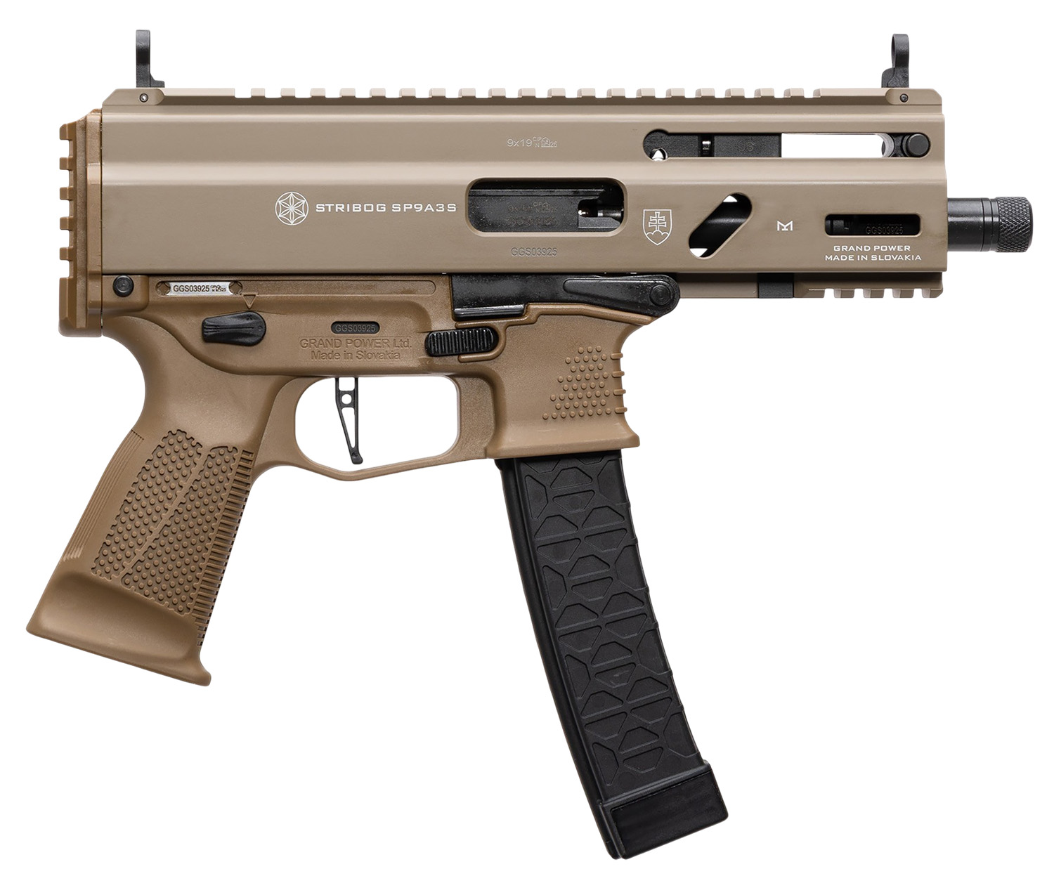 Grand Power 197892004787 Stribog SP9A35S 9mm Luger 30+1 8" Flat Dark Earth 3 Grand Power 197892004787 Stribog SP9A35S 9mm Luger 30+1 8" Flat Dark Earth