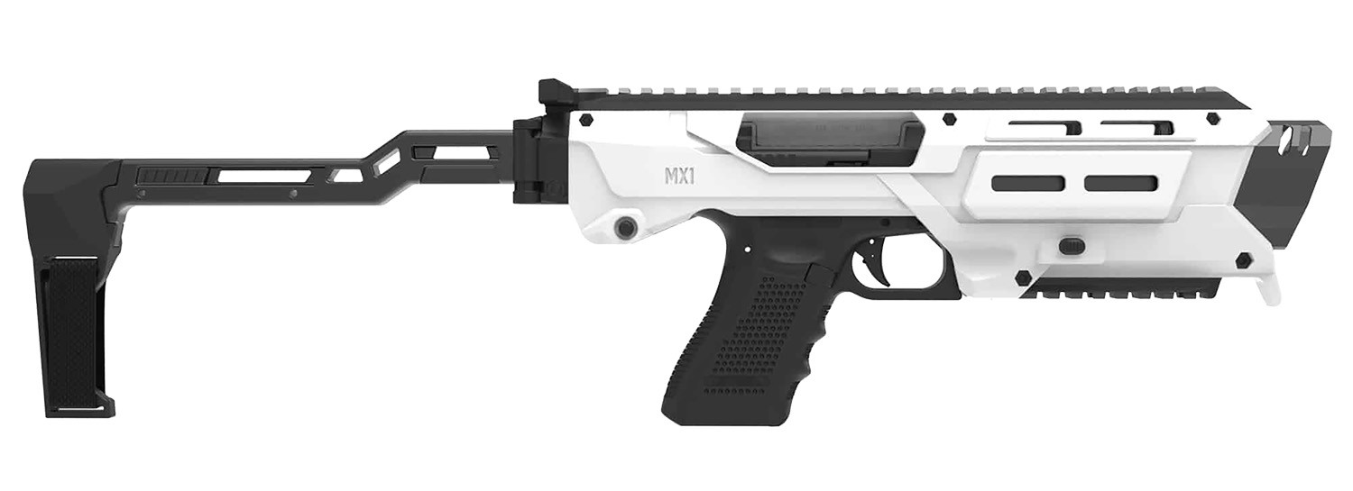 Meta Tactical Llc MX1-PS-WT MX-1 Conversion Kit Compatible w/Glock, White Aluminum Frame w/M-LOK & Picatinny Rail, Black Polymer Folding Stabilizer 3 Meta Tactical Llc MX1-PS-WT MX-1 Conversion Kit Compatible w/Glock, White Aluminum Frame w/M-LOK & Picatinny Rail, Black Polymer Folding Stabilizer