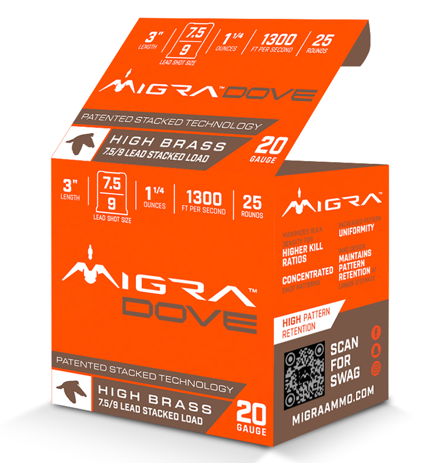 Migra Ammunitions M20UD75-9 Dove 20Gauge 3" 1 1/4oz 7.5/9Shot 25 Per Box/10 Case 3 Migra Ammunitions M20UD75-9 Dove 20Gauge 3" 1 1/4oz 7.5/9Shot 25 Per Box/10 Case
