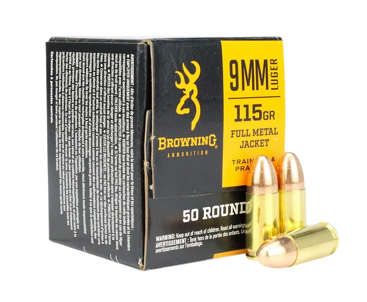 Browning Ammo B1918000939mm Luger 115gr Full Metal Jacket 50 Per Box/20 Case 3 Browning Ammo B1918000939mm Luger 115gr Full Metal Jacket 50 Per Box/20 Case