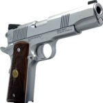 Dickinson LLC DKSN9B 1911 Adam B Commander Frame 9mm Luger 9+1 4.25" Stainless Button Rifled Barrel, Stainless B Serrations Slide, Stainless Steel Frame, Wood Grip 1 184088