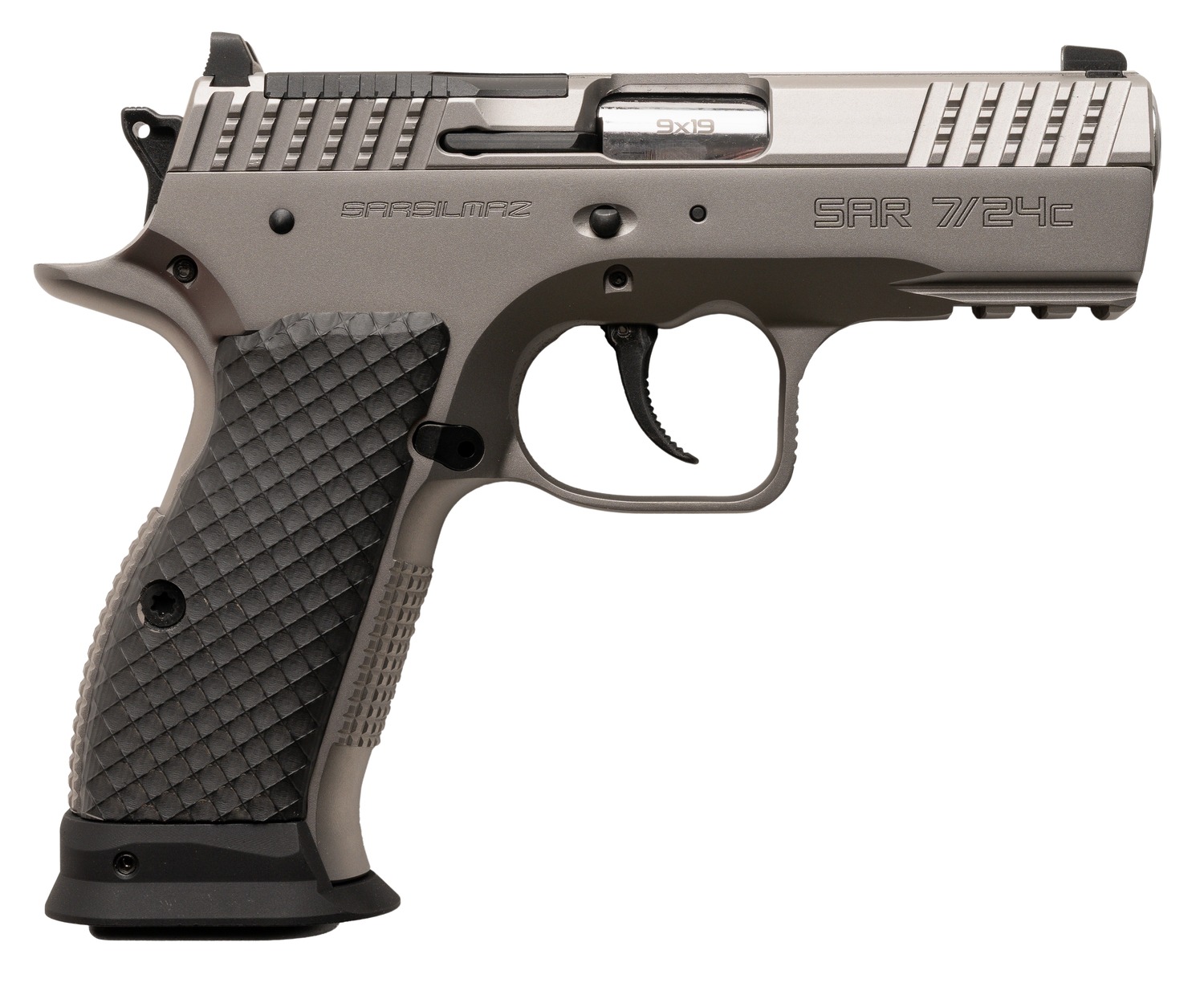 Sarsilmaz SAR7/24C 7/24 Compact 9mm Luger 17+1 Matte Stainless Steel Frame w/Beavertail & Picatinny Rail, Black Polymer Grip 3 Sarsilmaz SAR7/24C 7/24 Compact 9mm Luger 17+1 Matte Stainless Steel Frame w/Beavertail & Picatinny Rail, Black Polymer Grip