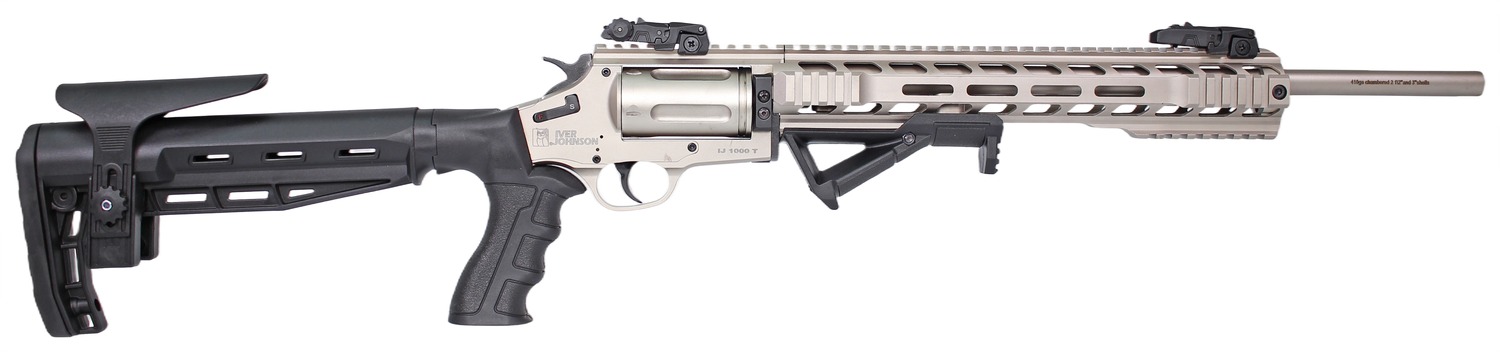 Iver Johnson Arms IJ1000TSN IJ1000 410 Gauge 5rd 18" Satin Nickel Barrel, Satin Nickel Receiver w/Picatinny Rail, Black Fixed Stock 3 Iver Johnson Arms IJ1000TSN IJ1000 410 Gauge 5rd 18" Satin Nickel Barrel, Satin Nickel Receiver w/Picatinny Rail, Black Fixed Stock
