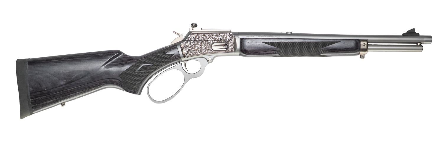 Cnc Firearms CNCRAZ10MM Marlin 1894 SBL Wild Boar 10mm Auto 16" Polished Stainless Steel, Polished Engraved Receiver, Gray Fixed Laminate Stock 3 Cnc Firearms CNCRAZ10MM Marlin 1894 SBL Wild Boar 10mm Auto 16" Polished Stainless Steel, Polished Engraved Receiver, Gray Fixed Laminate Stock
