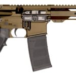 Patriot Ordnance Factory 02540 P-15 Sports South Exclusive 5.56 NATO 30+1 10.50" Black Threaded Barrel, Burnt Bronze Cerakote Aluminum Receiver w/Picatinny Rail, M-LOK Handguard, Black Polymer SB Tac 2 194617