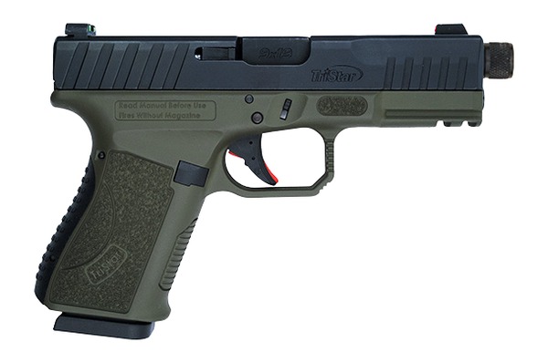 TriStar 85786 Apoc Pro 9mm Luger 15+1 4.50" Black Threaded Barrel, Black Cerakote Steel Optic Ready/Serrated Slide, OD Green Polymer Frame w/Picatinny Rail, Interchangeable Backstrap Grip 2 TriStar 85786 Apoc Pro 9mm Luger 15+1 4.50" Black Threaded Barrel, Black Cerakote Steel Optic Ready/Serrated Slide, OD Green Polymer Frame w/Picatinny Rail, Interchangeable Backstrap Grip