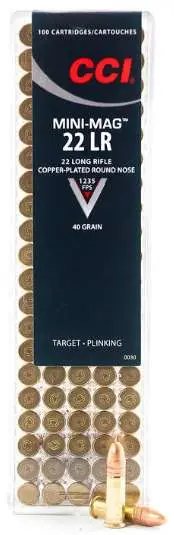CCI 22 LR MINI MAG 40GR CPRN 100 RD/BX 50 BX/CS 3 CCI 22 LR MINI MAG 40GR CPRN 100 RD/BX 50 BX/CS