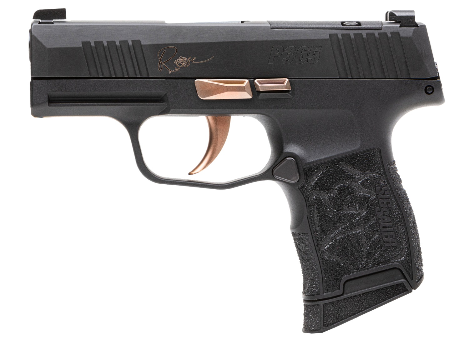 Sig Sauer 365380ROSE P365 Rose Kit Micro-Compact 380 ACP 10+1 3.10" Black Nitron Stainless Steel Optic Ready/Serrated Slide, Black w/Rose Gold Accents Stainless Steel Frame w/Accessory Rail, Black Las 3 Sig Sauer 365380ROSE P365 Rose Kit Micro-Compact 380 ACP 10+1 3.10" Black Nitron Stainless Steel Optic Ready/Serrated Slide, Black w/Rose Gold Accents Stainless Steel Frame w/Accessory Rail, Black Las