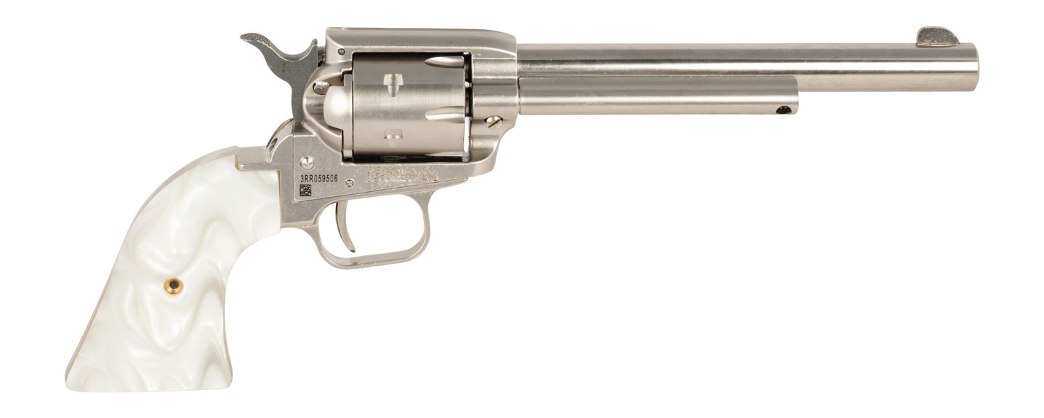 Heritage Mfg RR22NI6WP Rough Rider 22 LR 6 Shot 6.50" Nickel Satin Alloy Steel Barrel & Cylinder, Nickel Zinc Alloy Frame, White Pearl Grip, Manual Safety 3 Heritage Mfg RR22NI6WP Rough Rider 22 LR 6 Shot 6.50" Nickel Satin Alloy Steel Barrel & Cylinder, Nickel Zinc Alloy Frame, White Pearl Grip, Manual Safety