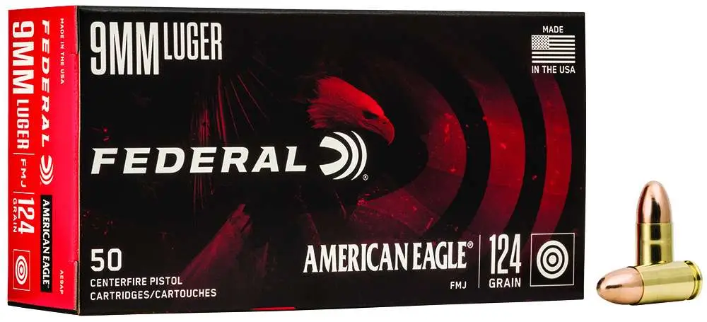 FEDERAL 9MM LUGER 124GR FMJ 50 RD/BX 20 BX/CS 3 FEDERAL 9MM LUGER 124GR FMJ 50 RD/BX 20 BX/CS
