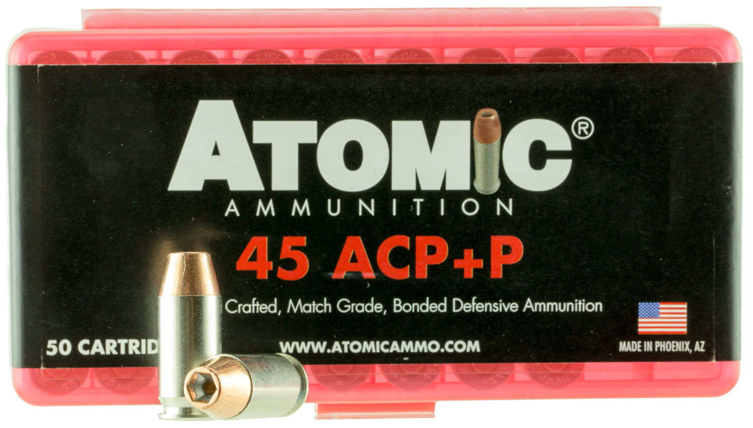 Atomic Ammunition 00412 Pistol Precision Craft 45ACP +P 185gr Bonded Match Hollow Point 50 Per Box/10 Case 3 Atomic Ammunition 00412 Pistol Precision Craft 45ACP +P 185gr Bonded Match Hollow Point 50 Per Box/10 Case