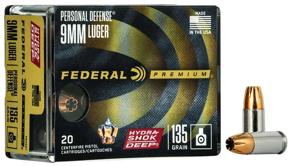 FEDERAL 9MM LUGER 135GR HYDRA-SHOK DEEP HP 20 RD/BX 10 BX/CS 3 FEDERAL 9MM LUGER 135GR HYDRA-SHOK DEEP HP 20 RD/BX 10 BX/CS