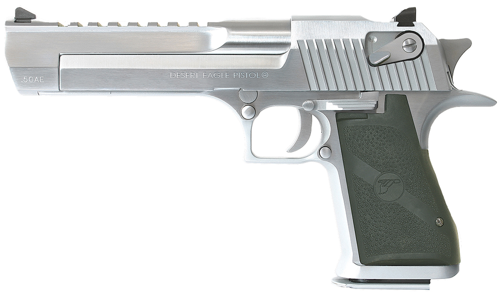 Magnum Research DE50BC Desert Eagle Mark XIX 50 AE Caliber with 6" Picatinny Rail Barrel, 7+1 Capacity, Overall Brushed Chrome Finish Carbon Steel, Beavertail Frame, Serrated Slide & Black Rubber Grip 3 Magnum Research DE50BC Desert Eagle Mark XIX 50 AE Caliber with 6" Picatinny Rail Barrel, 7+1 Capacity, Overall Brushed Chrome Finish Carbon Steel, Beavertail Frame, Serrated Slide & Black Rubber Grip
