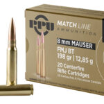 PPU PPM8 Match 8mmMauser 200gr Full Metal Jacket Boat Tail 20 Per Box/10 Case 2 56422