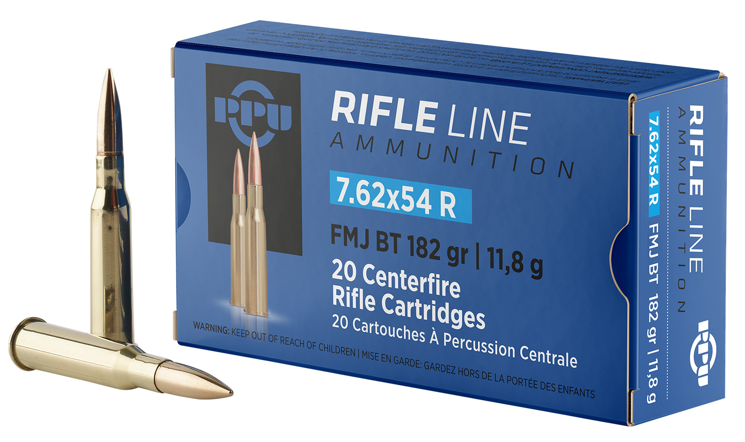 PPU PP76254F Metric Rifle 7.62x54mmR 182gr Full Metal Jacket Boat Tail 20 Per Box/10 Case 3 PPU PP76254F Metric Rifle 7.62x54mmR 182gr Full Metal Jacket Boat Tail 20 Per Box/10 Case