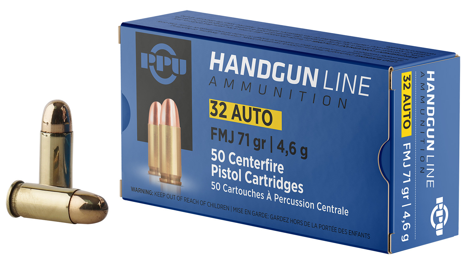 PPU PPH32AF Handgun 32ACP 71gr Full Metal Jacket 50 Per Box/20 Case 3 PPU PPH32AF Handgun 32ACP 71gr Full Metal Jacket 50 Per Box/20 Case