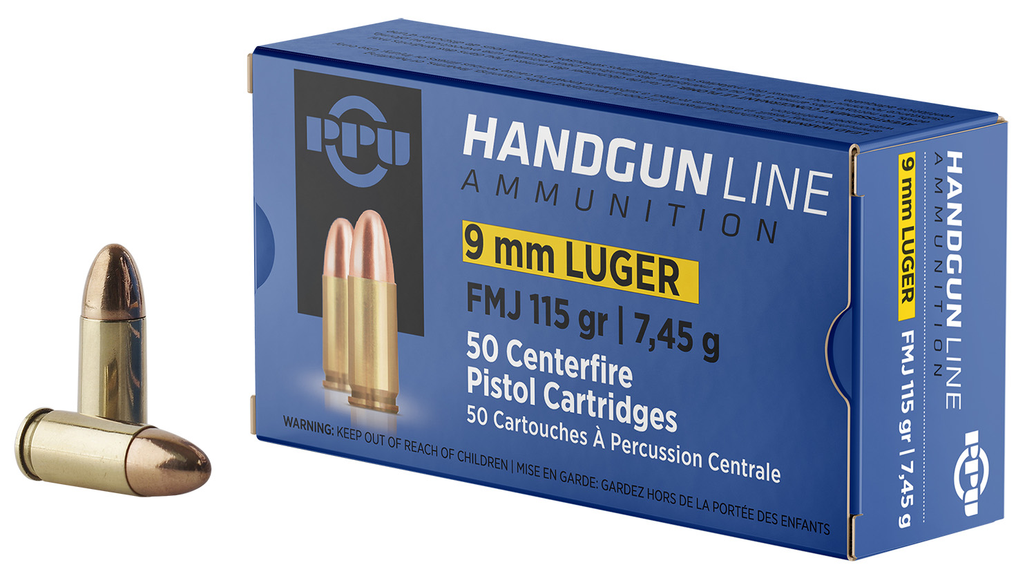 PPU PPH9F1 Handgun 9mmLuger 115gr Full Metal Jacket 50 Per Box/20 Case 3 PPU PPH9F1 Handgun 9mmLuger 115gr Full Metal Jacket 50 Per Box/20 Case