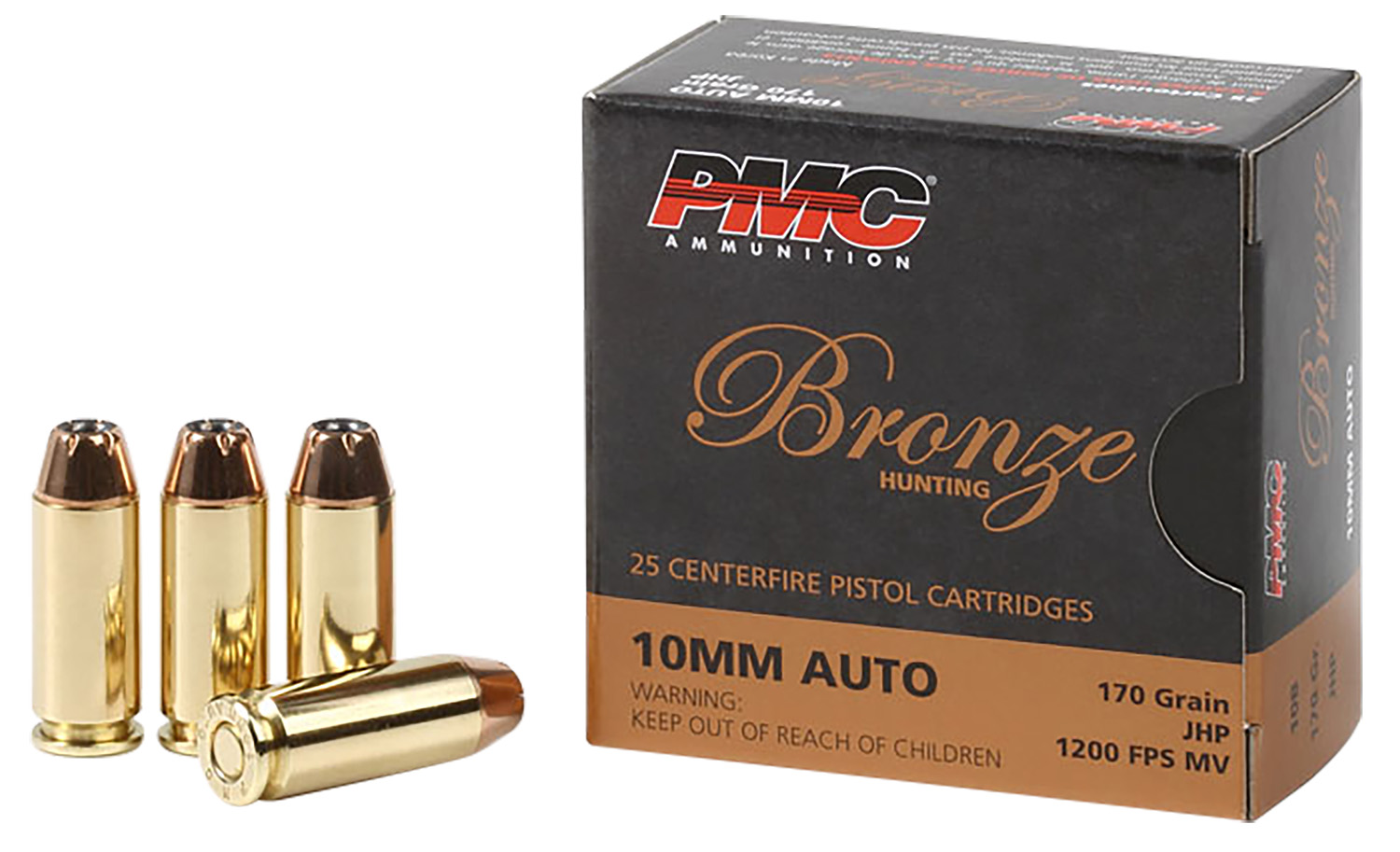PMC 10B Bronze 10mmAuto 170gr Jacketed Hollow Point 25 Per Box/20 Case 3 PMC 10B Bronze 10mmAuto 170gr Jacketed Hollow Point 25 Per Box/20 Case