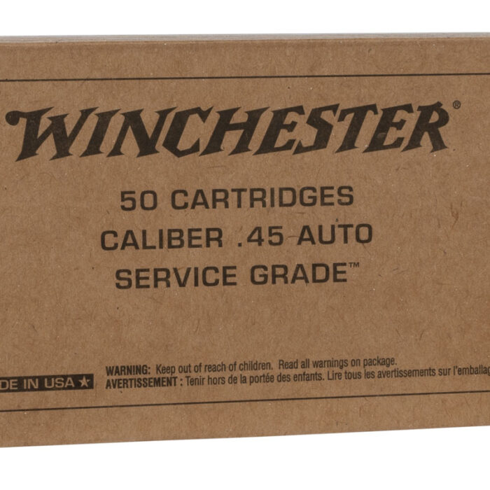 Cart 3 Winchester Ammo SG45W USA Service Grade 45ACP 230gr Full Metal Jacket 50 Per Box/10 Case